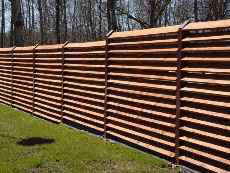 Деревянный забор - Елочка / Лесенка для парковой зоны